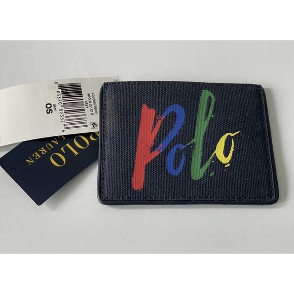 POLO RALPH LAUREN RRL Navy Canvas Front Pocket Card Wallet NEW Fast Shipping - Picture 6 of 10